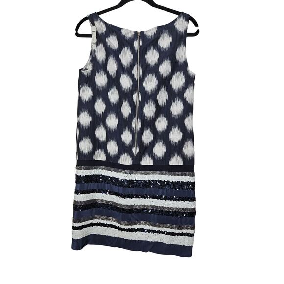 NEW Sachin + Babi Ankasa 4 Navy White Ikat Beaded Sheath Dress Sequin - Picture 6 of 6